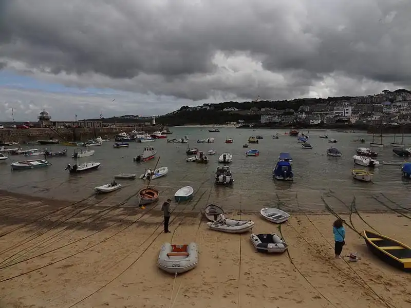 Looking to St Ives Harbour at low tide
