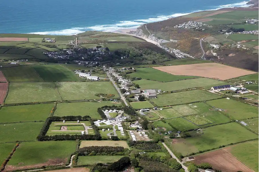 Aerial view of Porthtowan Tourist Park