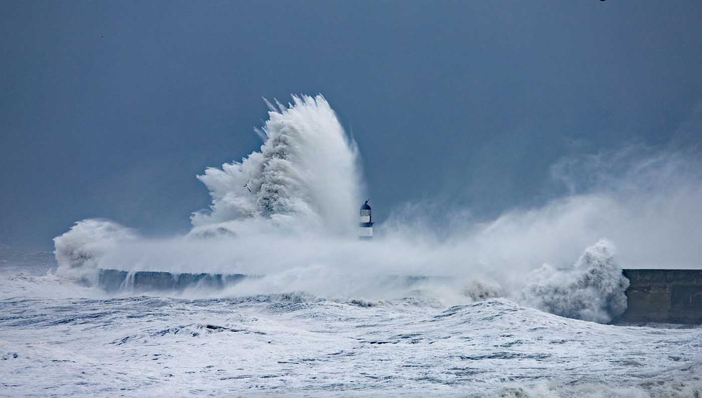 Seaham lighthouse storm