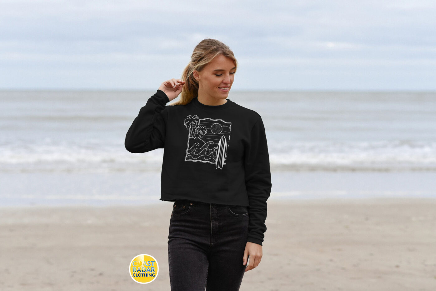 Womens let's surf boxy jumper