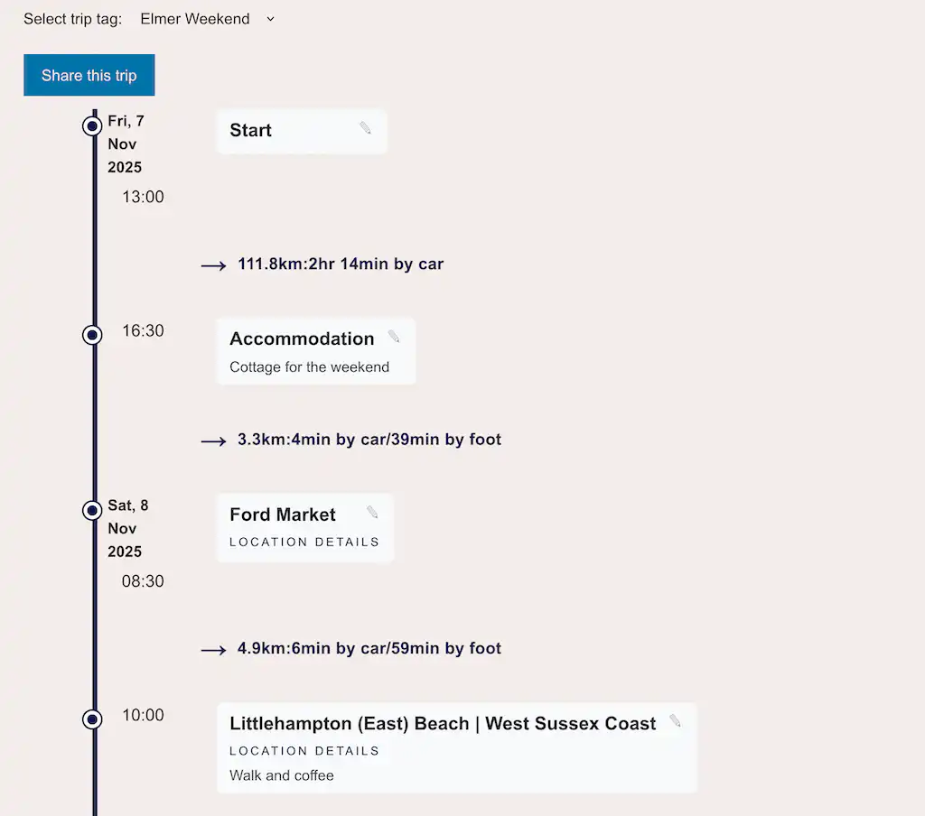 Coast Radar Trip Planner